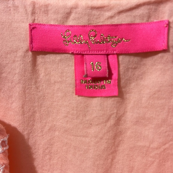 Lilly Pulitzer Keila Top. Peach hyacinth eyelet floral arch style #009558 - Picture 2 of 6